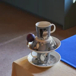 Skåler>MOOMIN ARABIA Arabia Mummi Bolle 15cm Mummipappa Grå