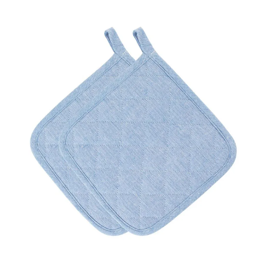 Tekstiler|Redskaper>CHRISTIANIA GLASMAGASIN Collection Grytekluter 22cm Lys Blå 2pk