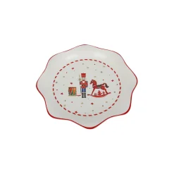 Asjetter>CHRISTIANIA 1739 Juletid Asjett Gyngehest Rød Bølgekant 21cm