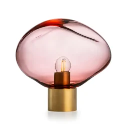 Bordlamper|Lamper Fra Hadeland Glassverk>HADELAND GLASSVERK Crystal Stone Bordlampe Morgenrød