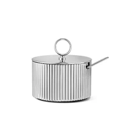 Skåler>GEORG JENSEN Bernadotte Sukkerskål m/Skje Rustfritt Stål