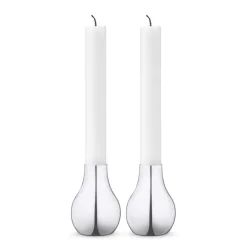 Dekor>GEORG JENSEN Cafu Lysestake 55x76 Stål 2stk