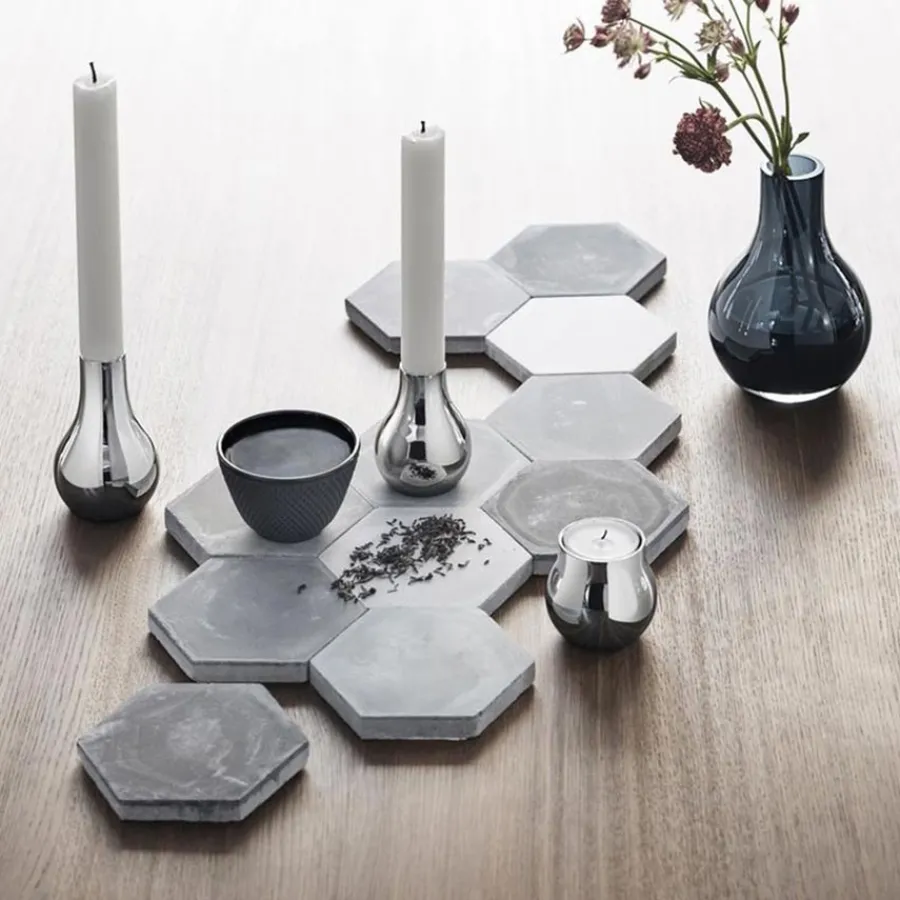 Dekor>GEORG JENSEN Cafu Lysestake 55x76 Stål 2stk