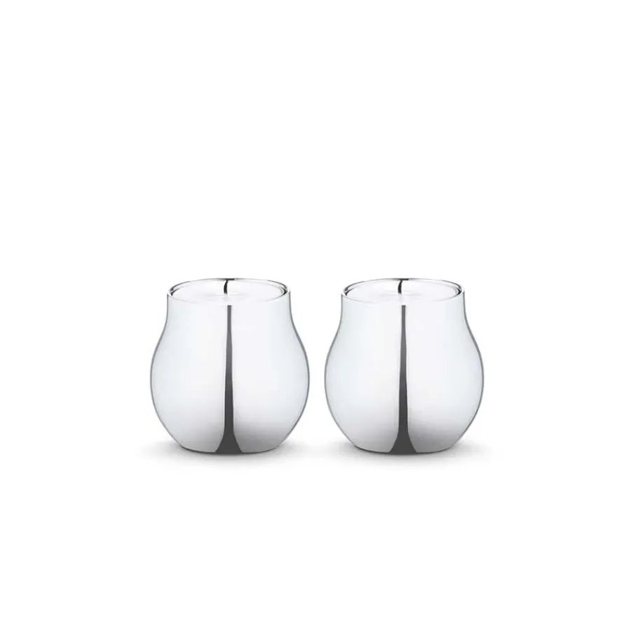 Dekor>GEORG JENSEN Cafu Telys Holder 2 stk Rustfritt Stål
