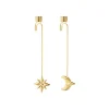 Lys>GEORG JENSEN Julepynt 2024 Lysholder Sett Måne & Stjerne 18kt Forgylt
