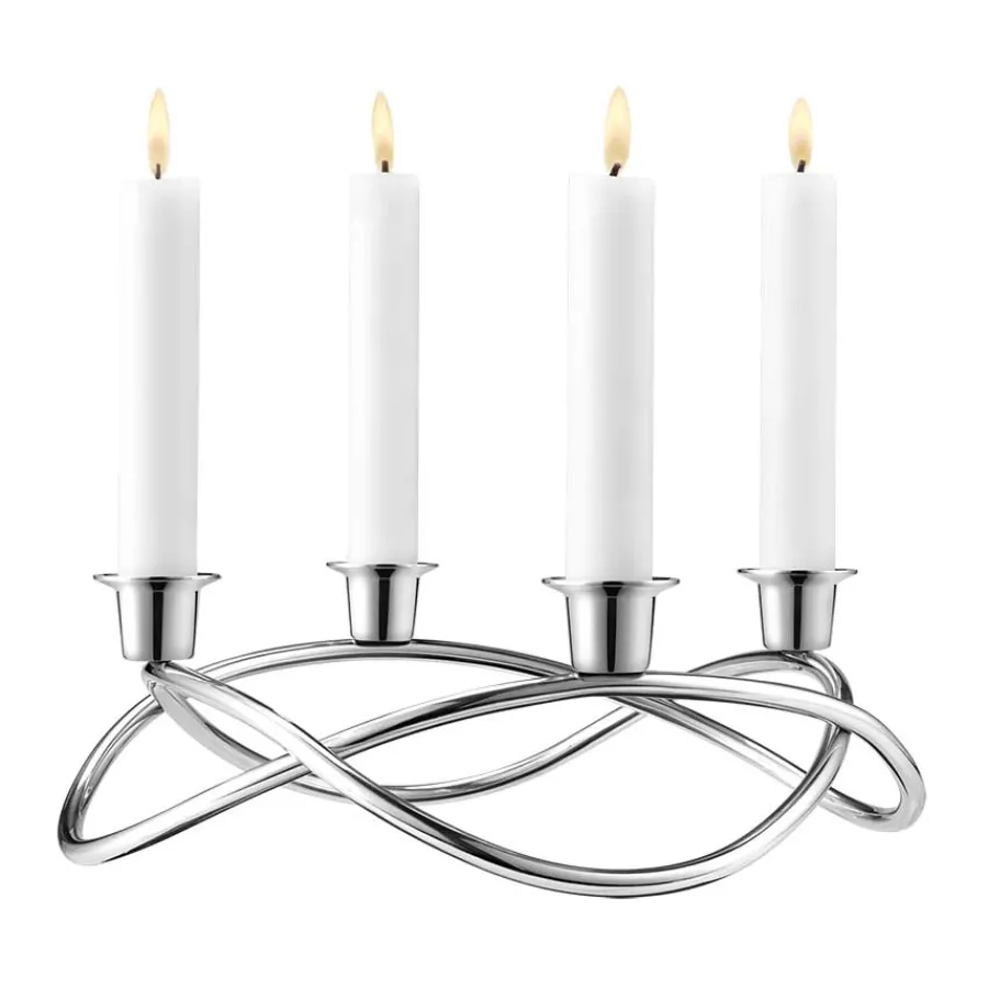 Dekor>GEORG JENSEN Season Lysestake 4 Lys Rustfritt Stål
