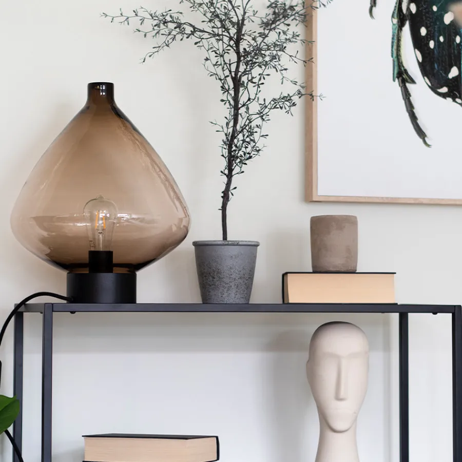 Bordlamper|Lamper Fra Hadeland Glassverk>HADELAND GLASSVERK Arkiv Bordlampe 4218 Kakao