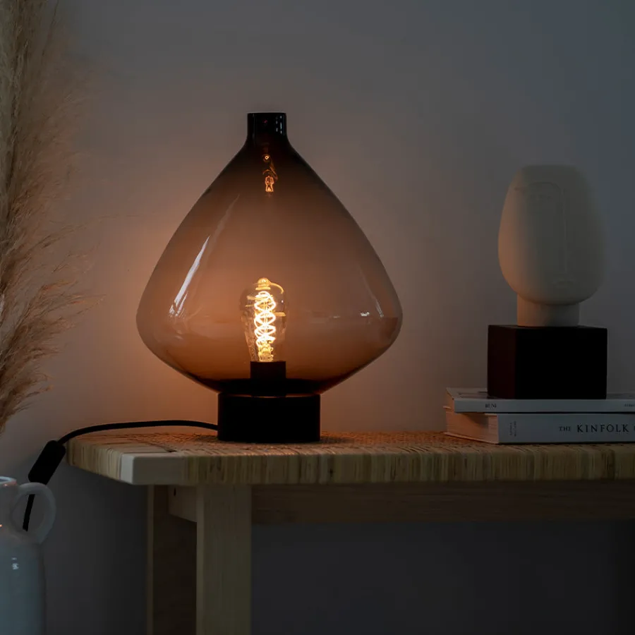Bordlamper|Lamper Fra Hadeland Glassverk>HADELAND GLASSVERK Arkiv Bordlampe 4218 Kakao