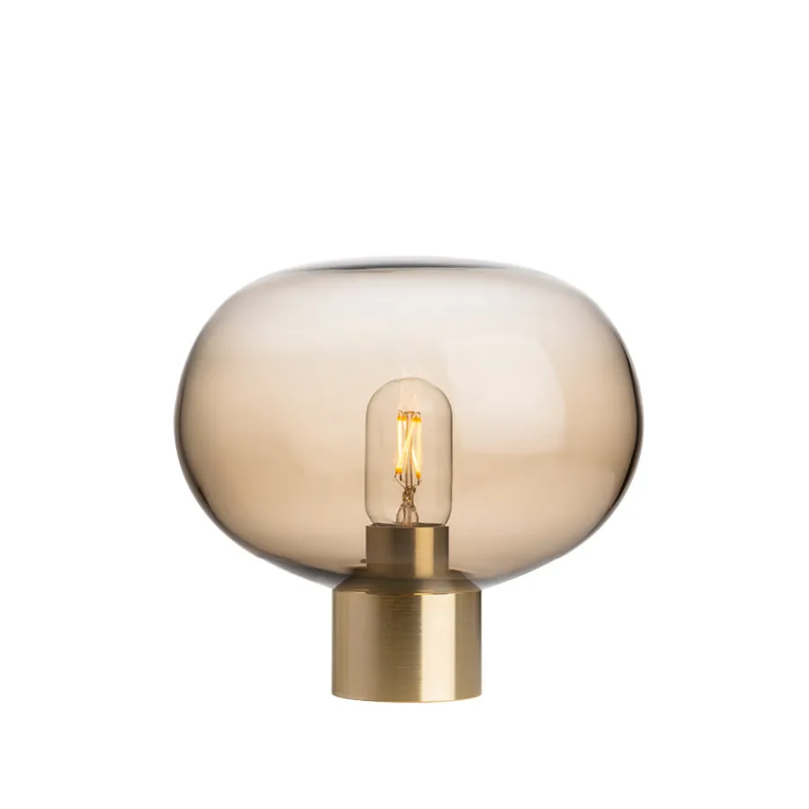 Bordlamper|Lamper Fra Hadeland Glassverk>HADELAND GLASSVERK Arkiv Bordlampe 4169 Kakao Liten