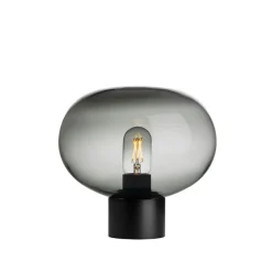 Bordlamper|Lamper Fra Hadeland Glassverk>HADELAND GLASSVERK Arkiv Bordlampe 4169 Røkgrå Liten