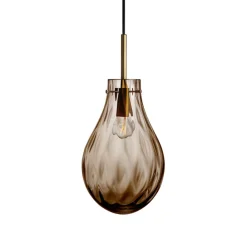 Taklamper|Lamper Fra Hadeland Glassverk>HADELAND GLASSVERK Dråpe Pendellampe Dobbeloptikk Kakao