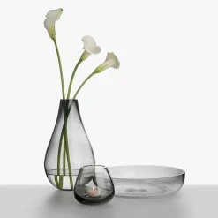 Dekor|Vaser>HADELAND GLASSVERK Dråpe Vase 290mm Røkgrå