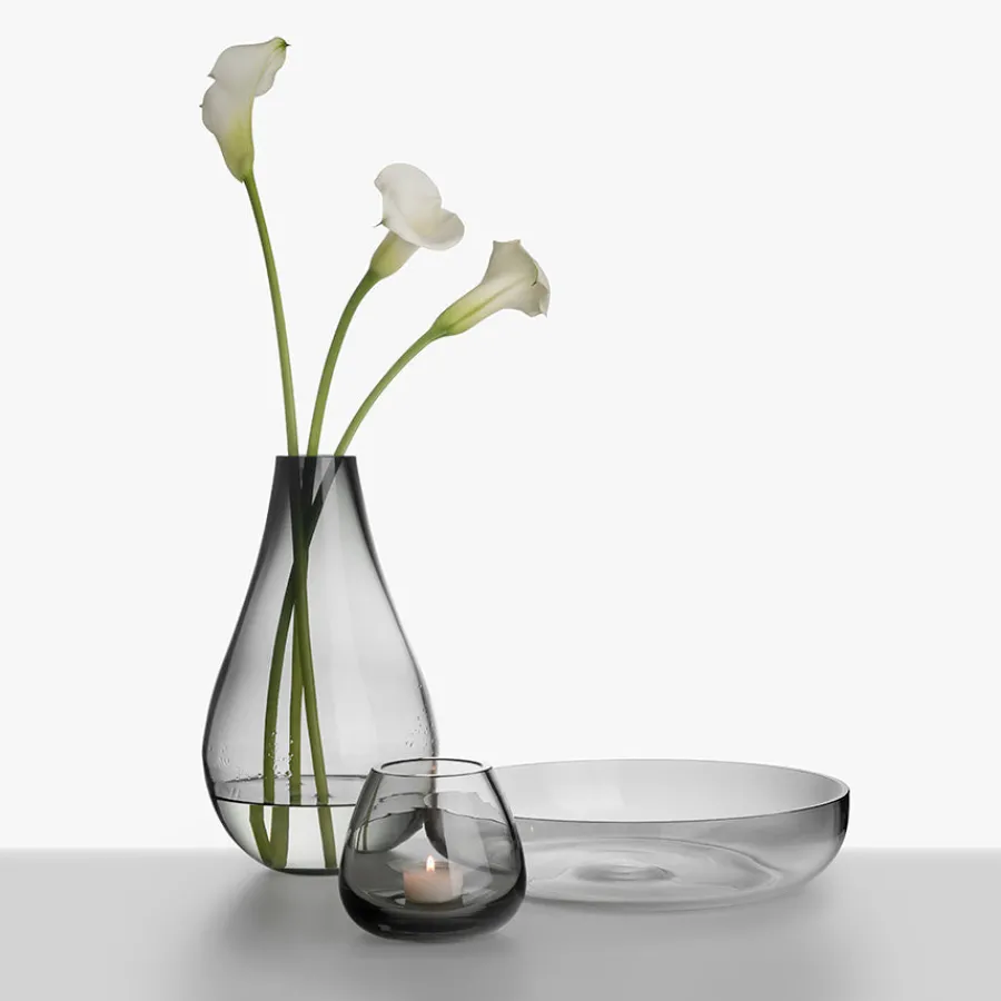 Dekor|Vaser>HADELAND GLASSVERK Dråpe Vase 290mm Røkgrå