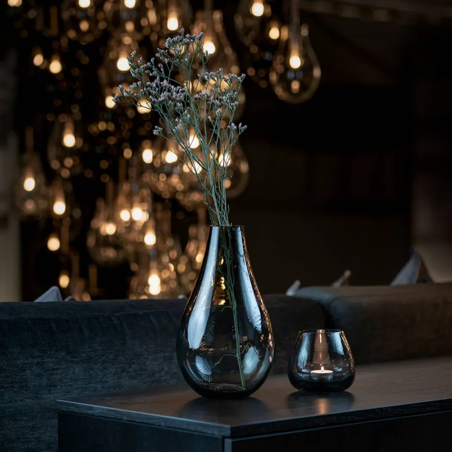Dekor|Vaser>HADELAND GLASSVERK Dråpe Vase 290mm Røkgrå