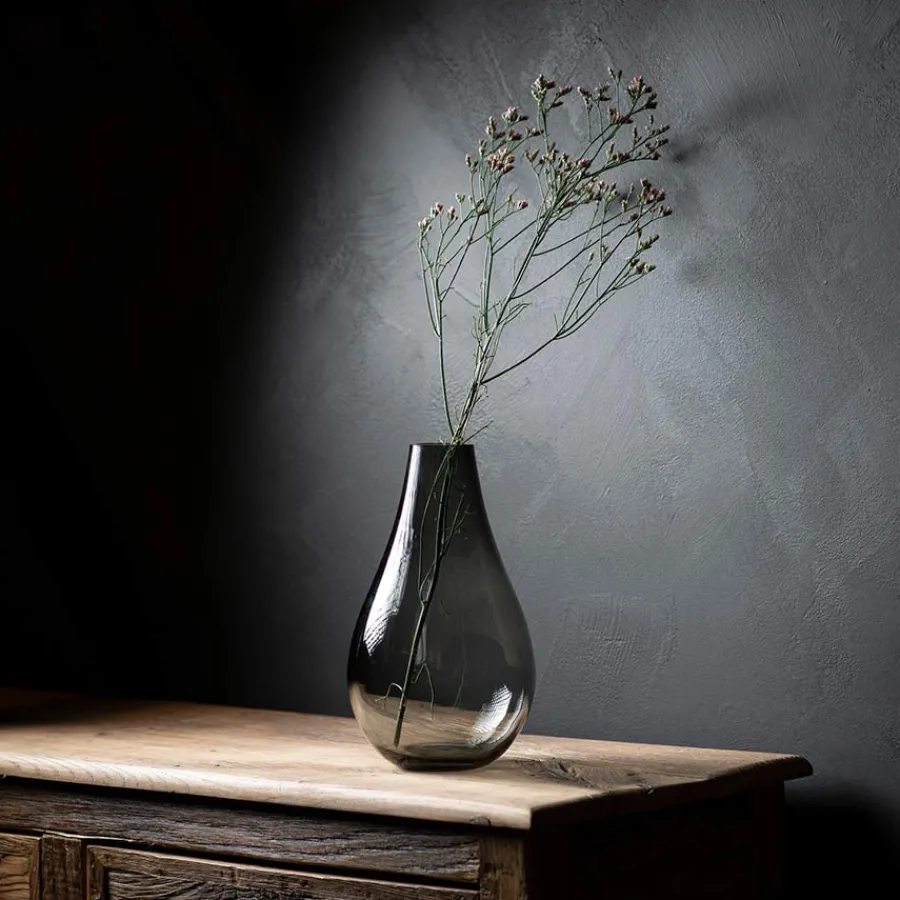 Dekor|Vaser>HADELAND GLASSVERK Dråpe Vase 290mm Røkgrå