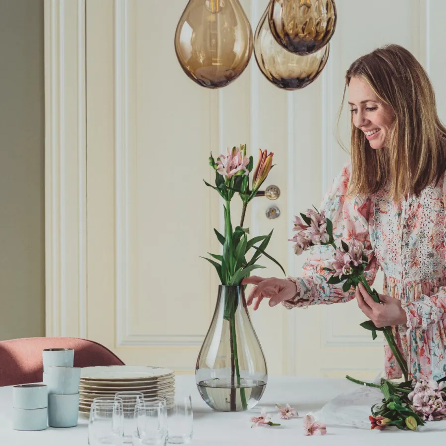 Dekor|Vaser>HADELAND GLASSVERK Dråpe Vase 290mm Røkgrå