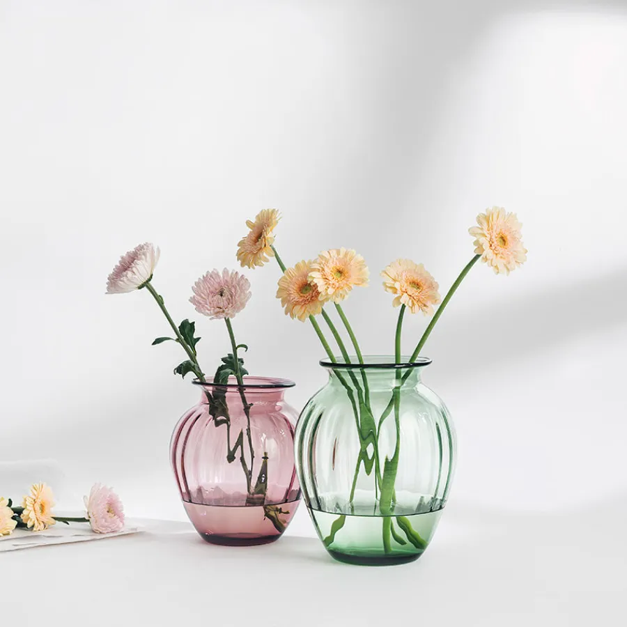 Dekor|Vaser>HADELAND GLASSVERK Emily Vase 23cm Rosa Optikk