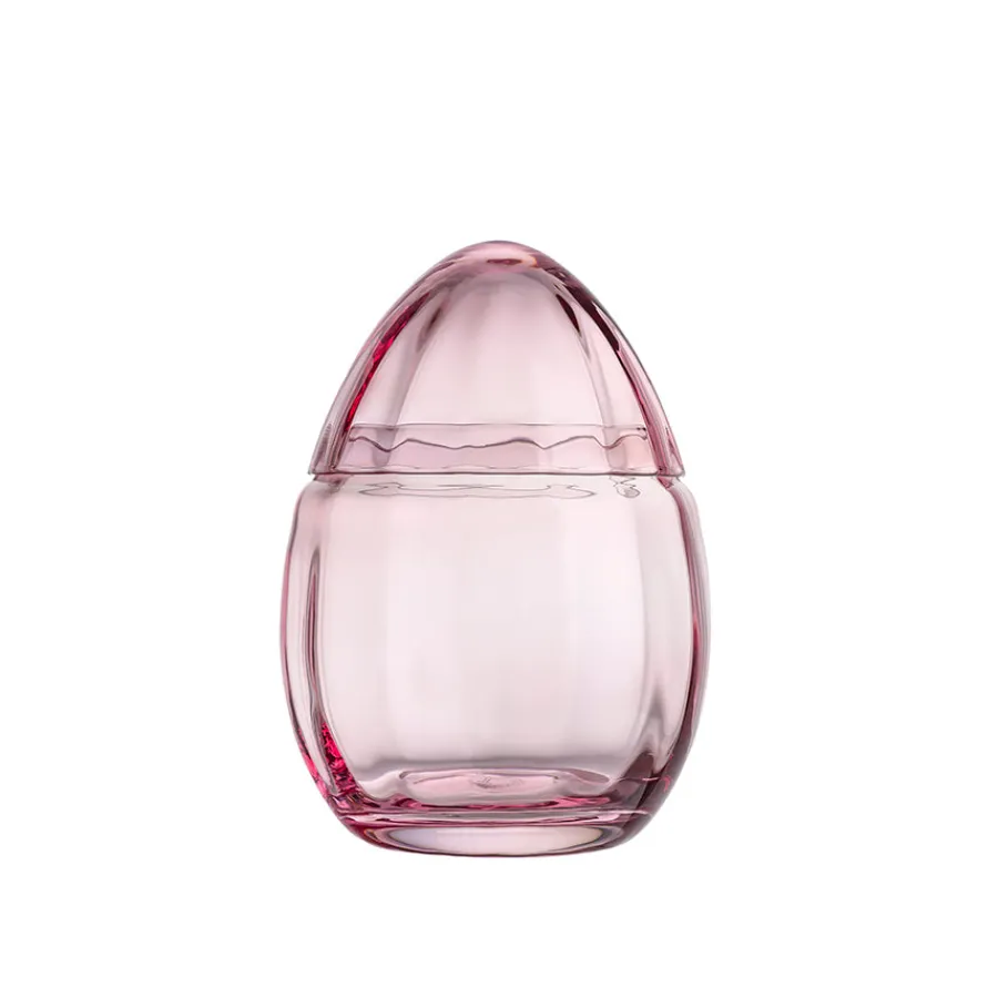 Skåler>HADELAND GLASSVERK Glassegg m/Lokk Rosa 15cm