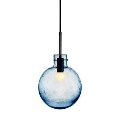 Taklamper|Lamper Fra Hadeland Glassverk>HADELAND GLASSVERK Krystallkule Taklampe Soda Stålblå