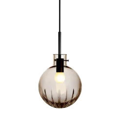 Taklamper|Lamper Fra Hadeland Glassverk>HADELAND GLASSVERK Krystallkule Taklampe Stor Stjerne Kakao