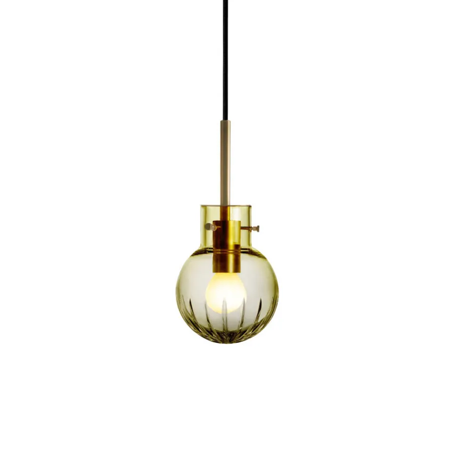 Taklamper|Lamper Fra Hadeland Glassverk>HADELAND GLASSVERK Krystallkule Taklampe Stor Stjerne Oliven