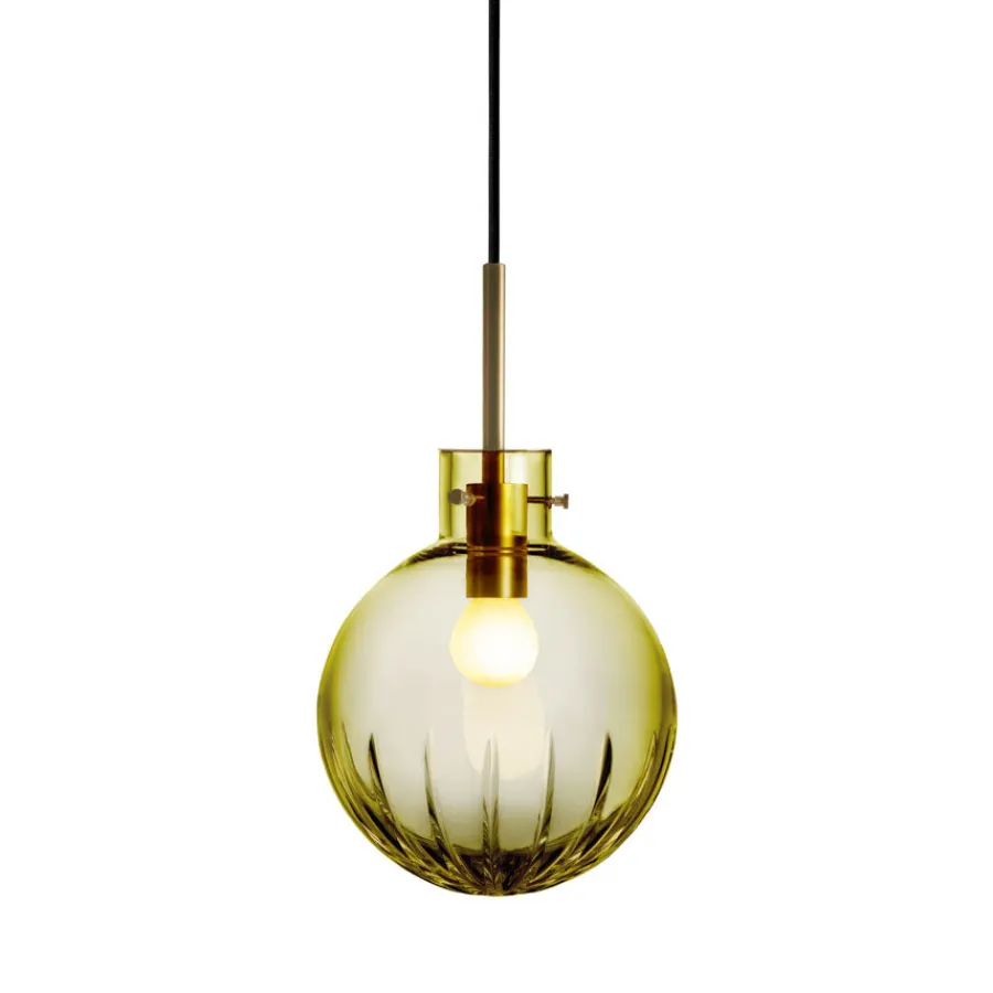 Taklamper|Lamper Fra Hadeland Glassverk>HADELAND GLASSVERK Krystallkule Taklampe Stor Stjerne Oliven