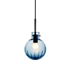 Taklamper|Lamper Fra Hadeland Glassverk>HADELAND GLASSVERK Krystallkule Taklampe Stor Stjerne Stålblå