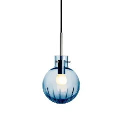 Taklamper|Lamper Fra Hadeland Glassverk>HADELAND GLASSVERK Krystallkule Taklampe Stor Stjerne Stålblå