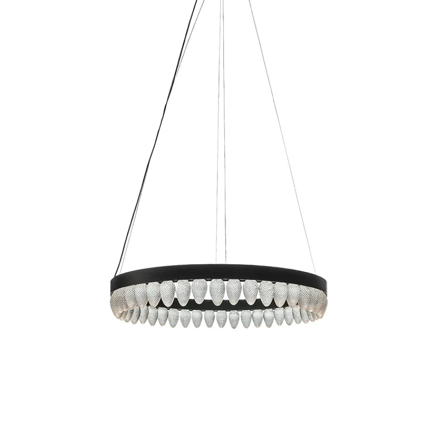 Taklamper|Lamper Fra Hadeland Glassverk>HADELAND GLASSVERK Krystallkongle Rund Taklampe 44 Kongler 80 cm