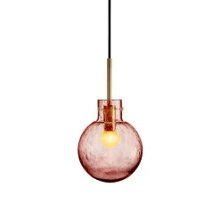 Taklamper|Lamper Fra Hadeland Glassverk>HADELAND GLASSVERK Krystallkule Taklampe Soda Morgenrød