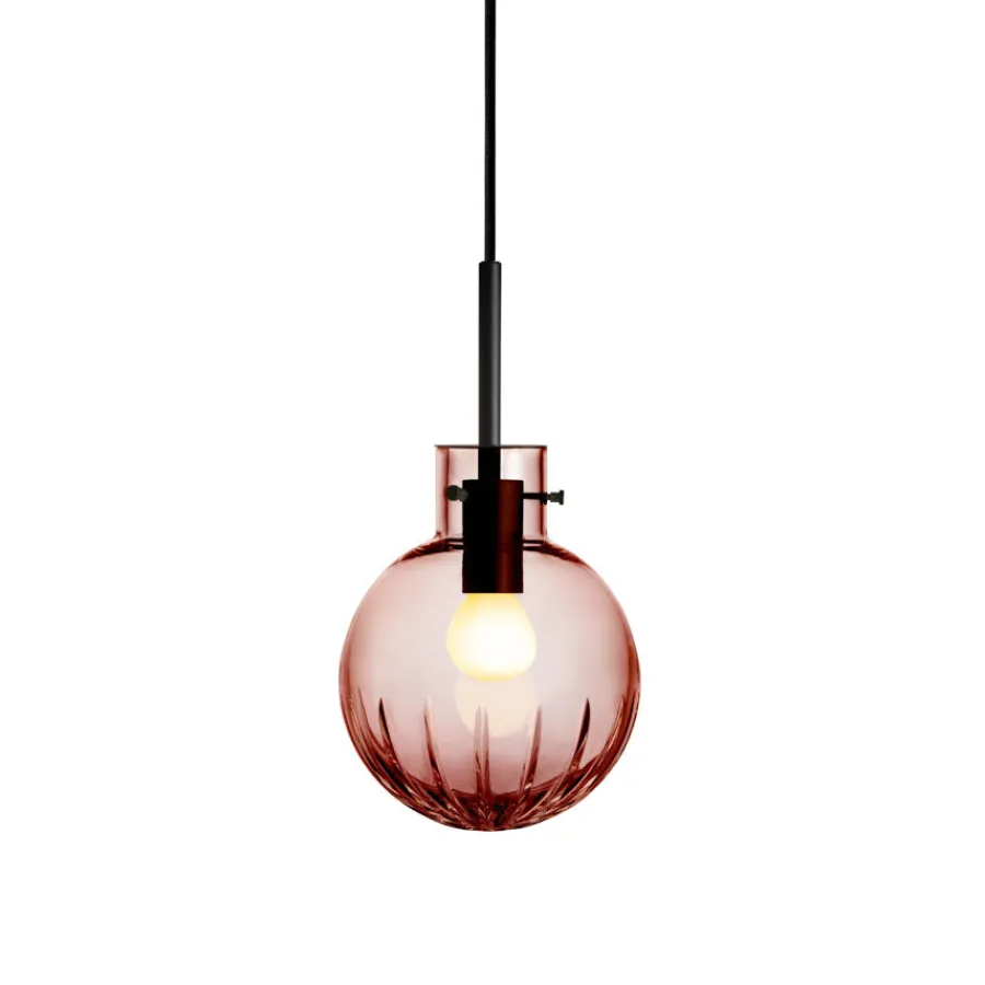 Taklamper|Lamper Fra Hadeland Glassverk>HADELAND GLASSVERK Krystallkule Taklampe Stor Stjerne Morgenrød