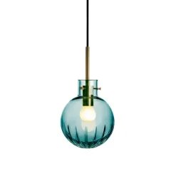 Taklamper|Lamper Fra Hadeland Glassverk>HADELAND GLASSVERK Krystallkule Taklampe Stor Stjerne Blågrønn