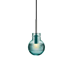 Taklamper|Lamper Fra Hadeland Glassverk>HADELAND GLASSVERK Krystallkule Taklampe Skjær Blågrønn