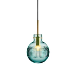 Taklamper|Lamper Fra Hadeland Glassverk>HADELAND GLASSVERK Krystallkule Taklampe Skjær Blågrønn