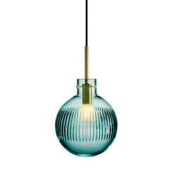 Taklamper|Lamper Fra Hadeland Glassverk>HADELAND GLASSVERK Krystallkule Taklampe Skjær Blågrønn