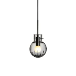 Taklamper|Lamper Fra Hadeland Glassverk>HADELAND GLASSVERK Krystallkule Taklampe Stor Stjerne Røkgrå
