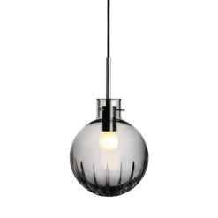 Taklamper|Lamper Fra Hadeland Glassverk>HADELAND GLASSVERK Krystallkule Taklampe Stor Stjerne Røkgrå