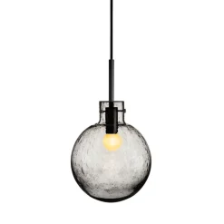 Taklamper|Lamper Fra Hadeland Glassverk>HADELAND GLASSVERK Krystallkule Taklampe Soda Røkgrå