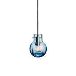 Taklamper|Lamper Fra Hadeland Glassverk>HADELAND GLASSVERK Krystallkule Taklampe Optikk Stålblå