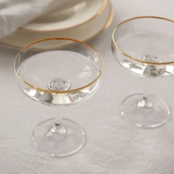 Champagne>HADELAND GLASSVERK Odyssè Cavaskål Gullkant 2stk 25cl
