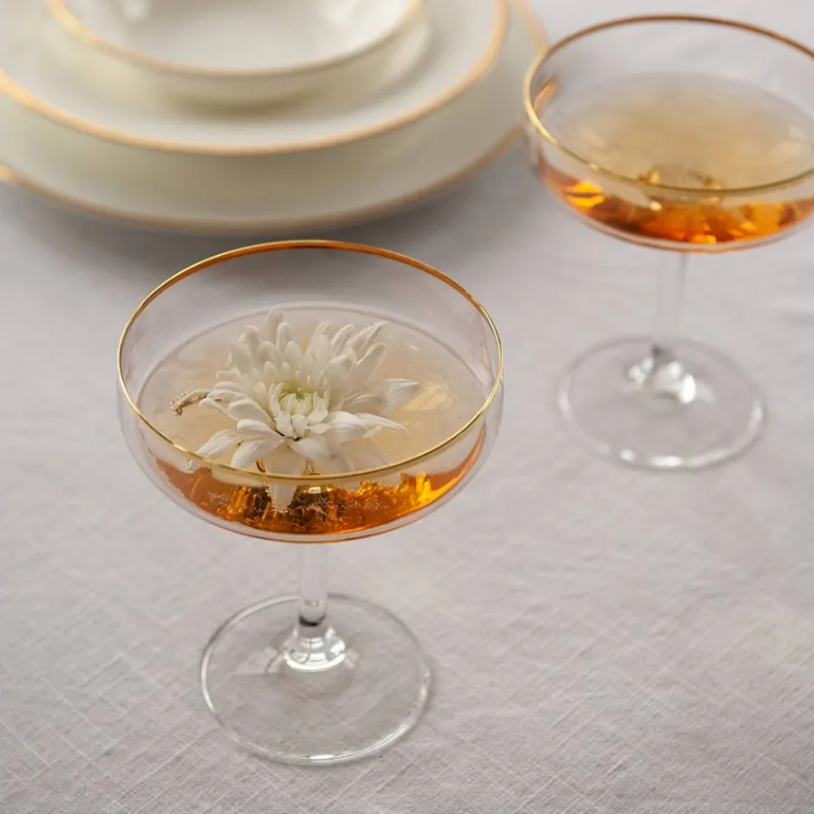 Champagne>HADELAND GLASSVERK Odyssè Cavaskål Gullkant 2stk 25cl