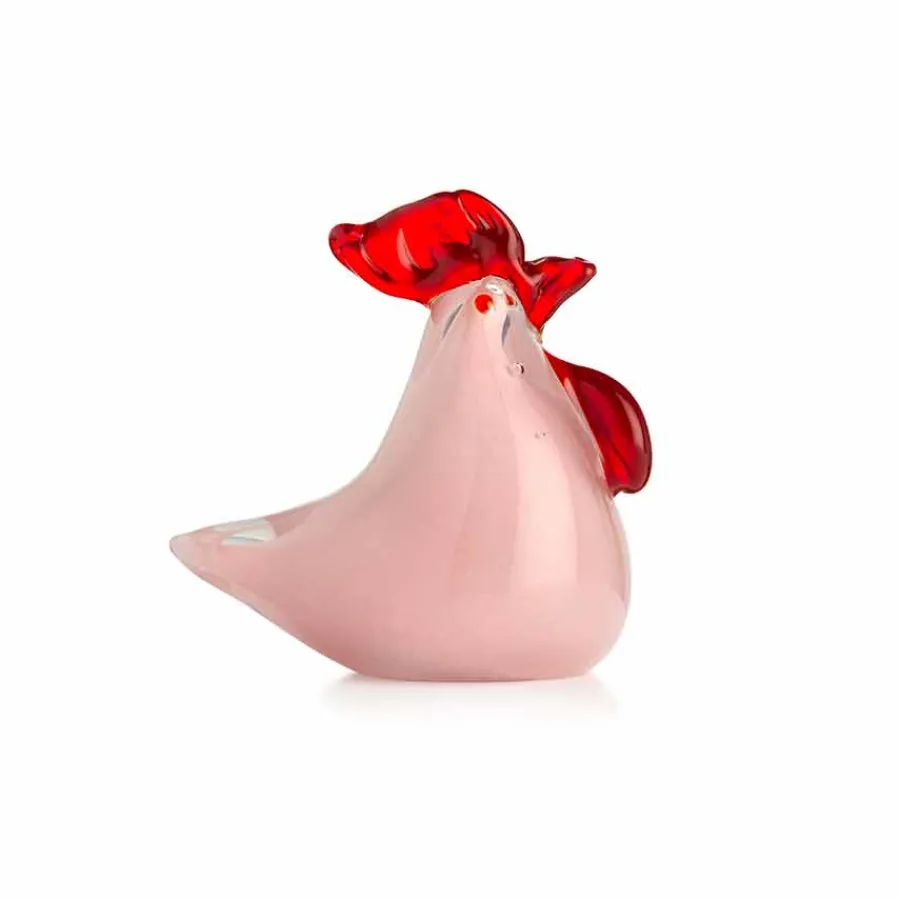 Dekor>HADELAND GLASSVERK Påskepynt Glasshøne Rosa 8cm