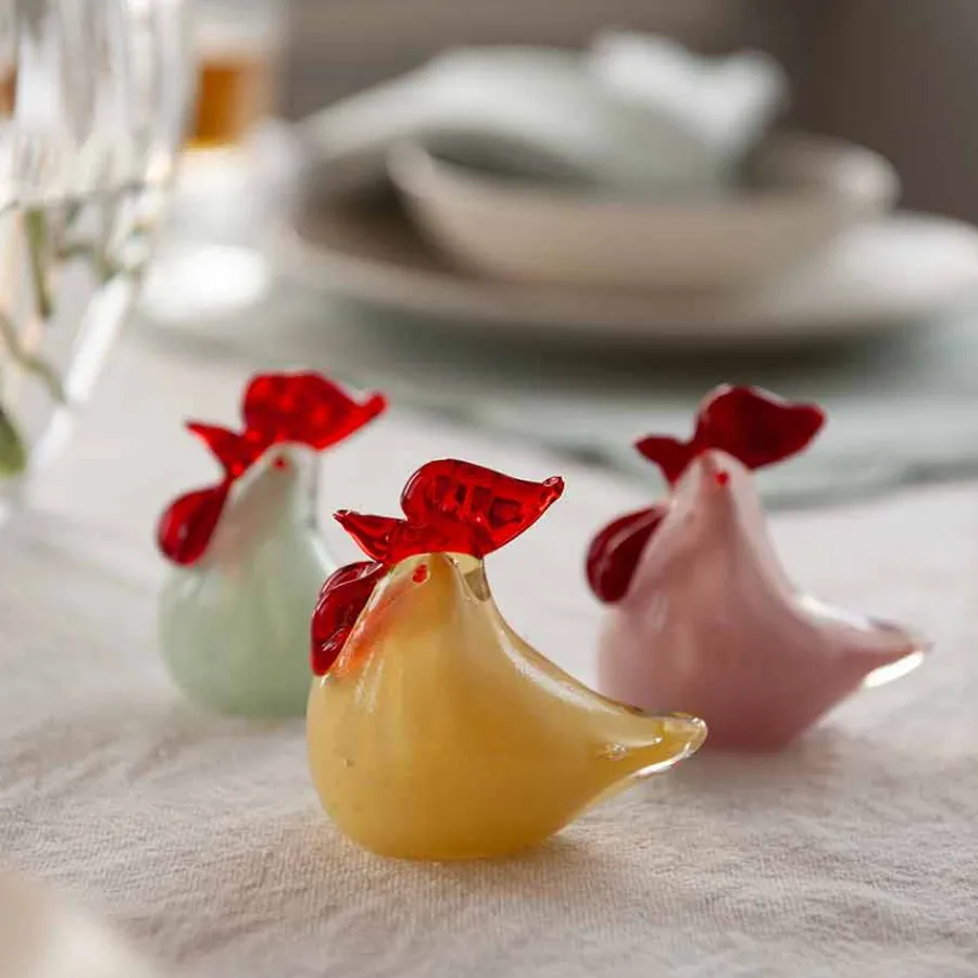 Dekor>HADELAND GLASSVERK Påskepynt Glasshøne Rosa 8cm