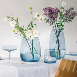 Dekor|Vaser>HADELAND GLASSVERK Siccori Vase 26cm Himmelblå