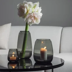 Dekor|Vaser>HADELAND GLASSVERK Siccori Vase 20cm Røkgrå