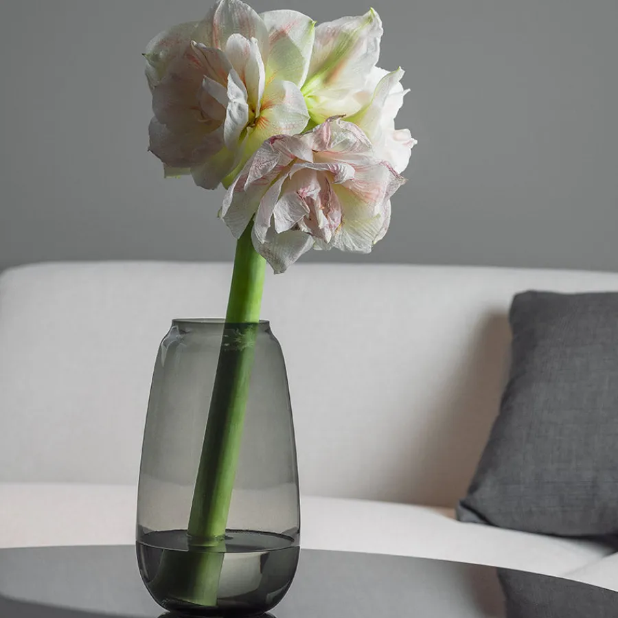 Dekor|Vaser>HADELAND GLASSVERK Siccori Vase 26cm Røkgrå