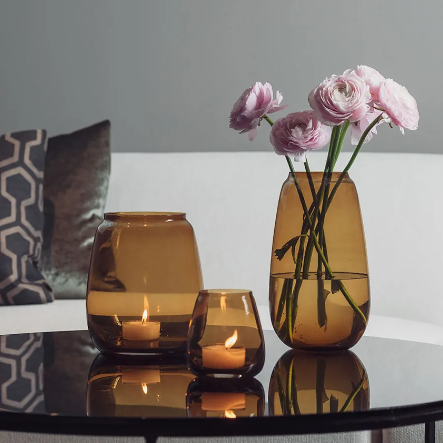 Dekor|Vaser>HADELAND GLASSVERK Siccori Vase 11cm Dyp Oker