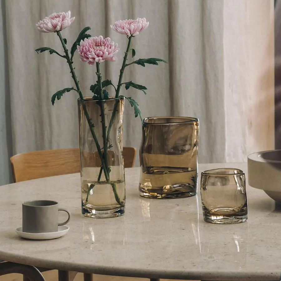 Dekor|Vaser>HADELAND GLASSVERK Sine Vase 29,5x11cm Kakao