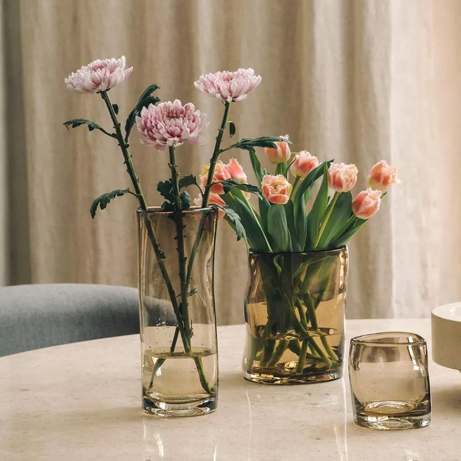 Dekor|Vaser>HADELAND GLASSVERK Sine Vase 29,5x11cm Kakao