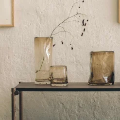 Dekor|Vaser>HADELAND GLASSVERK Sine Vase 29,5x11cm Kakao